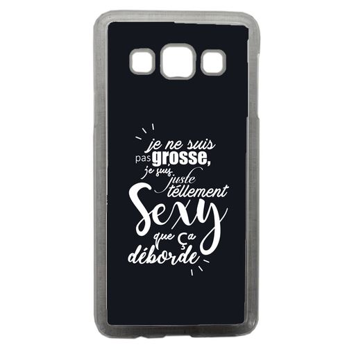 Coque Je Ne Suis Pas Grosse Fond Noir Compatible Samsung Galaxy A3 Transparent