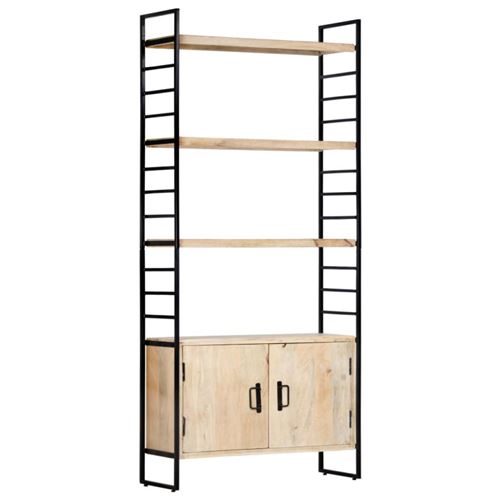 vidaXL Boekenkast met 4 schappen 80x30x180 cm massief mangohout