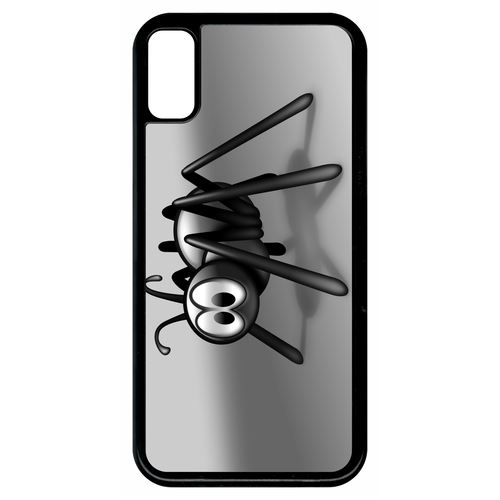 Coque Apple Iphone 8 Araignée Noire Fond Argent