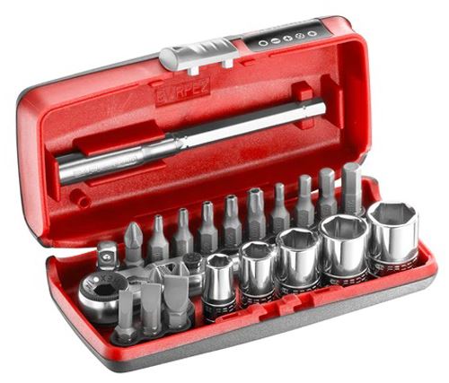 Coffret Douilles 1/4'' 6 Pans Métriques et Embouts 23 Pièces - Facom - R1Picopb
