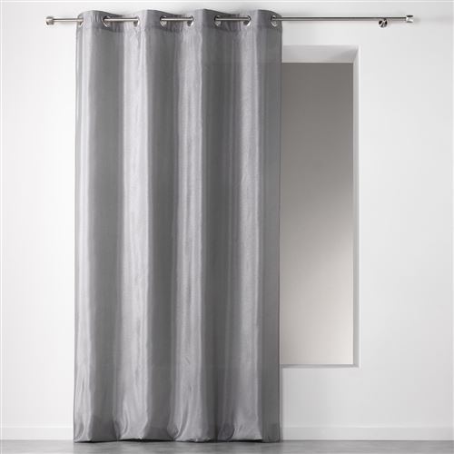 Rideau a oeillets 140 x 260 cm shantung applique scintille Gris