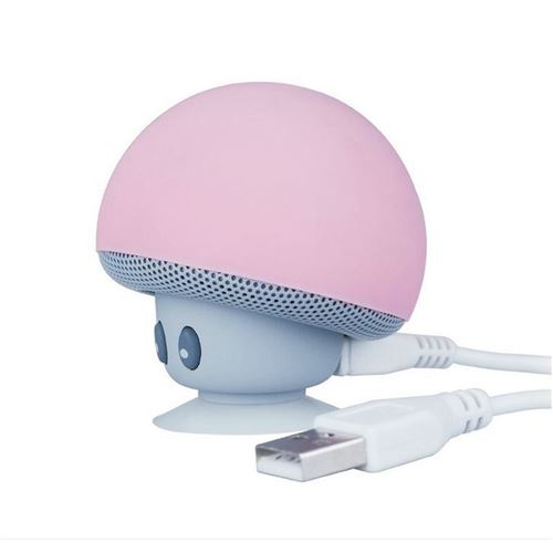 Mini Haut-Parleur Bluetooth et Lampe LED Design Champignon BT648 (Bleu)