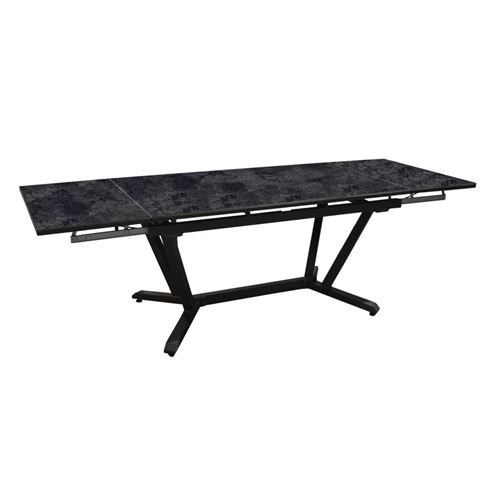 Table de jardin Vita graphite/magma en Aluminium 180/230/280 x100 cm - plateau Kedra