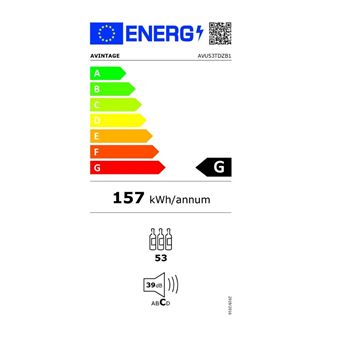 Cave de service encastrable sous plan, double zone, largeur 60 cm, 53 bouteilles, poignee discrete sous le plan de travail