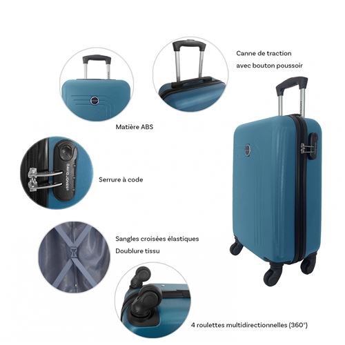 Valise cabine rigide Truck ABS 55cm - TR10581P - Couleur