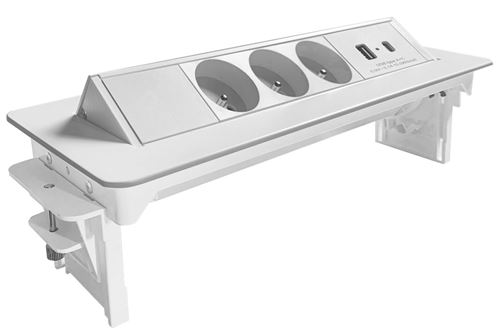 Non Communiqué Blanc Arlux Lighting Bloc Prises Pivotant 3 Prises + Ports 1 Usb - 1 Usb C