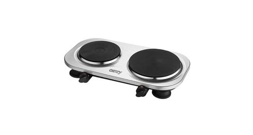 Non Communiqué Noir Plaque De Cuisson Électrique Cr6511 - 2 Feux - 2500W - 185 Mm - 155Mm -Pieds Antidérapants Cr6511