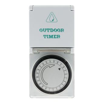 Programmateur mécanique étanche Schuko IP44 - noir - Zenitech - 1