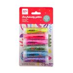 Lot de 6 tubes de paillettes fluorescentes - Assortiment de couleurs - Loisirs créatifs enfant - Apli Kids