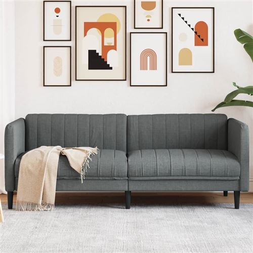 Non Communiqué Gris Foncé Vidaxl Canapé À 3 Places Tissu