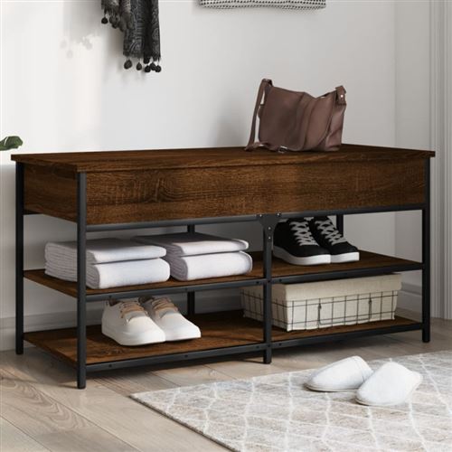 Vidaxl Marron Banc À Chaussures - Chêne - Image 3