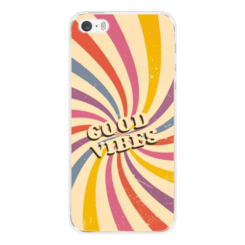 Coque en silicone imprimée compatible Apple iPhone SE Good vibes