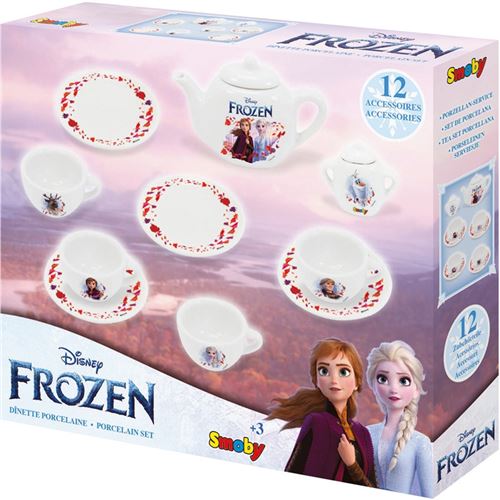 Smoby - La Reine des Neiges - Dinette Porcelaine - Jouet pour Enfant - 12 Accessoires