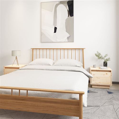 vidaXL Tables de chevet 2 pcs 35x34x32 cm Bois de pin solide813396
