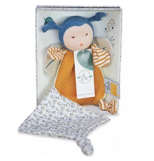 Non Communiqué Beige Doudou Cie Pollen L'abeille Bio Pantin Attache Sucette