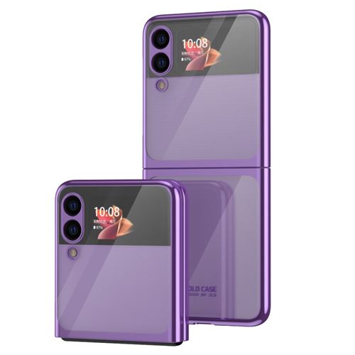 Coque en TPU électroplaqué, transparent violet pour votre Samsung Galaxy Z Flip3 5G