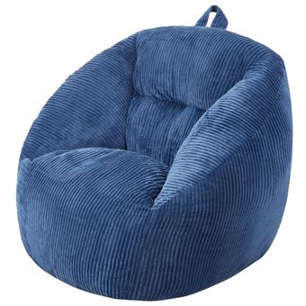 VEVOR Pouf 92 Cm Avec Accoudoirs - Fauteuil Paresseux Mousse Mémoire De Forme, Velours Blanc