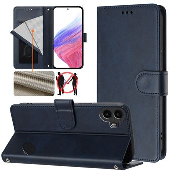 Étui pour FOXDOCK Nothing CMF Phone 1 RFID Blocking Premium Synthetic en cuir synthétique Case de portefeuille avec couverture de couverture de cartes compatible avec Nothing CMF Phone 1-Bleu - 1