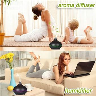 Diffuseur d'Huiles Essentielles 400ml, Humidificateur électrique  Ultrasonique. Brume Fraîche Arôme Diffuseur de Parfum pour Maison, Chambre