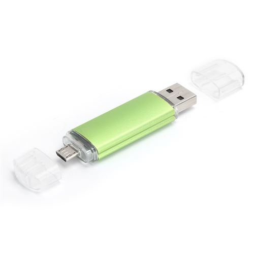 Clé USB2.0 2-Plug OTG 64G pour Windows 98 Vert