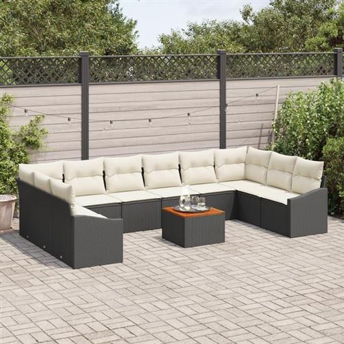 Non Communiqué Gris Salon De Jardin Modulable Vidaxl Rotin Noir 11 Pieces 11 Personnes