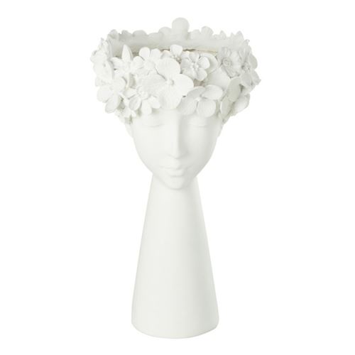 GENERIQUE - Cache-Pot Déco Tête - 40cm - Blanc - Image 3