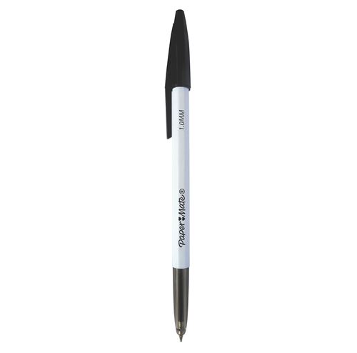 Stylo-bille &agrave; capuchon Papermate pointe moyenne - 1 mm - encre noire