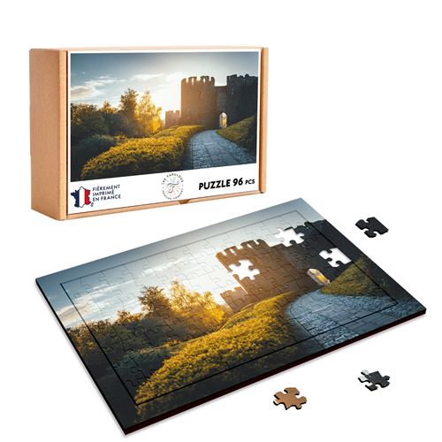 Puzzle cadre enfant en bois Chateau fort 96 pièces - La Magie des Automates