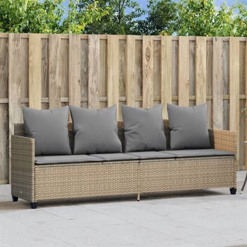 Non Communiqué Beige Vidaxl Chaise Longue Avec Coussins, Siège Avec Dossier, Transat Avec Housse, Meuble De Jardin Terrasse Patio, Moderne, 368347