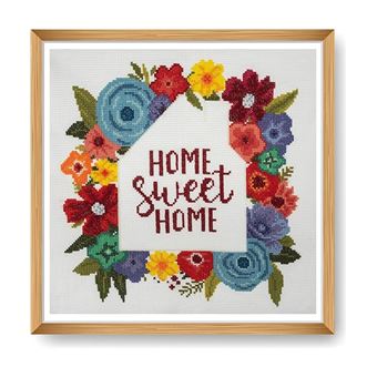 Kit de Point de Croix "Home Sweet Home" 36 x 36 cm – Trimits(...) - - 1