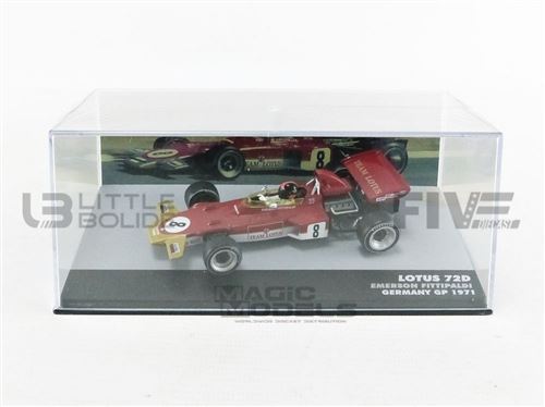 Voiture Miniature de Collection PROMOCAR 1-43 - LOTUS 72D - GP Allemagne 1971 - Red / Or - PRO10623