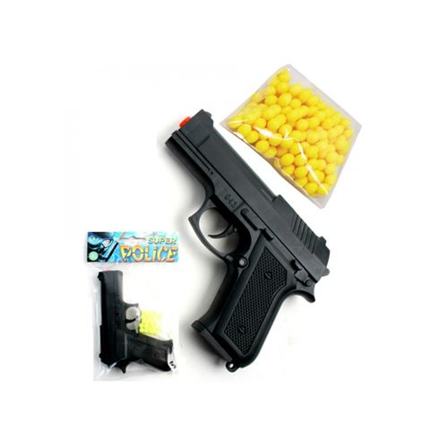 Accessoire de déguisement - pistolet à billes plastique munitions 13cm noir - 29046