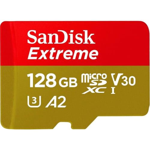 Carte Mémoire Micro SD SanDisk Extreme SDSQXA1-128G-GN6MN 128Go MicroSDXC 160Mo/s Rough Or