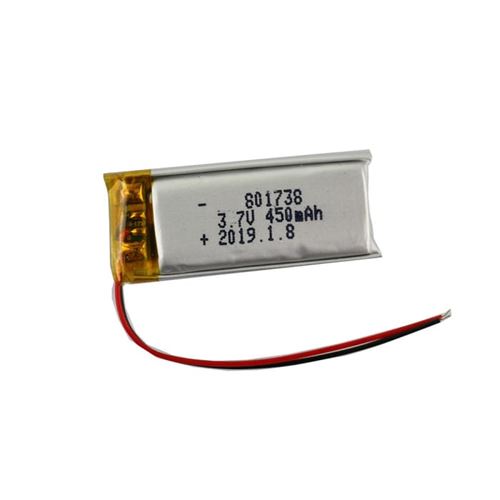 Oplaadbare LiPo Batterij 801738 3.7V 450mAh Compatibel met Telefoons, GPS, MP3, MP4, LED-lampen PCM Bescherming Ingebouwd, Geel