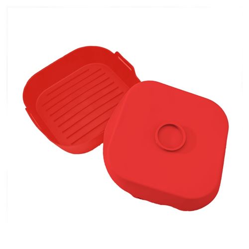KITCHENCOOK - Panier Silicone Cuisson Air Fryer - Carré - Rouge - Lot de 2 - Image 2
