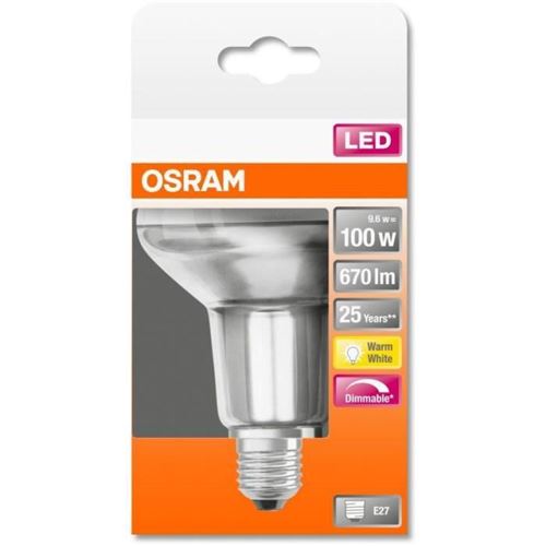 OSRAM Spot R80 LED verre clair variable 9,6W=100 E27 chaud
