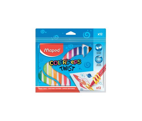 Maped Crayon de cire COLOR'PEPS TWIST, 12 en blister
