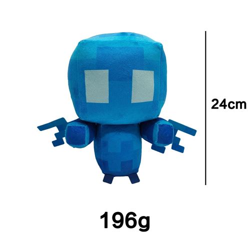 Peluche Axolotl Jouet FONGWAN Animal Aquatique version en pixels Bleu - 24cm