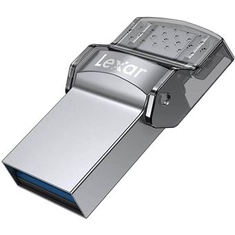 Clé Dual Drive USB 3.0 Lexar JumpDrive D35c 128 Go Gris