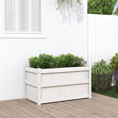 Vidaxl Blanc Jardinière 90X50x50 Cm - Image 3