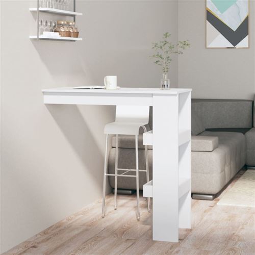 vidaXL - Table de bar murale - 102x45x103,5 cm - Blanc - Image 3