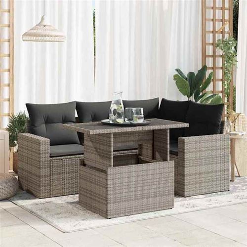 Non Communiqué Gris Salon De Jardin Vidaxl Resine Tressee 5 Pieces X 65.5 X 69 5 Personnes