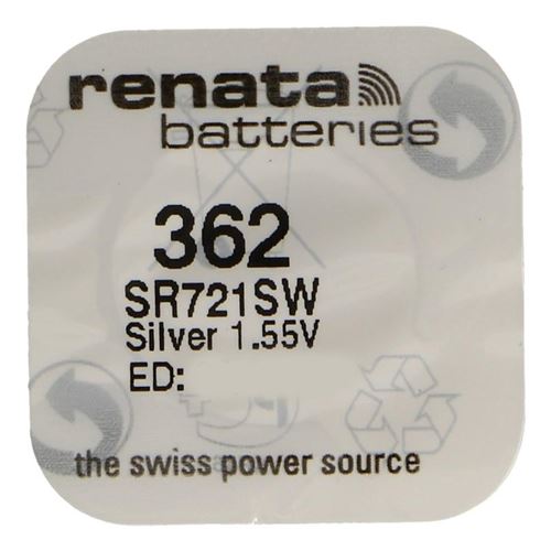 RENATA Pile bouton Silver Oxyde 362 / SR721 SW 0% mercure