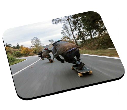 Tapis de souris Long board glisse sur la route