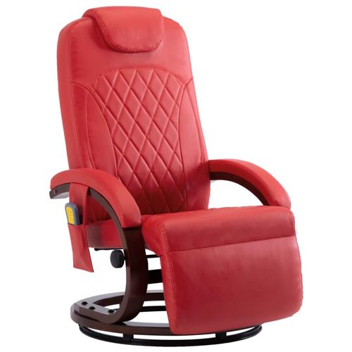 vidaXL Fauteuil de massage TV Rouge Similicuir