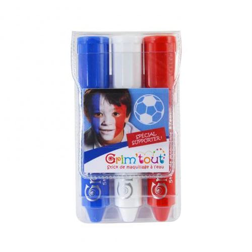 3 Crayons Grim'Sticks - Bleu, Blanc et Rouge