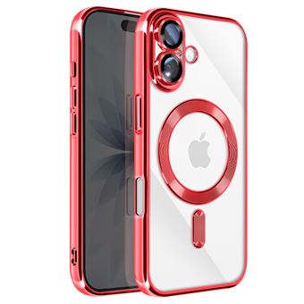 Coque Avizar Pour IPhone 17 - Silicone Mat Bordeaux Avec Contour Caméra Métallisé - Neuf