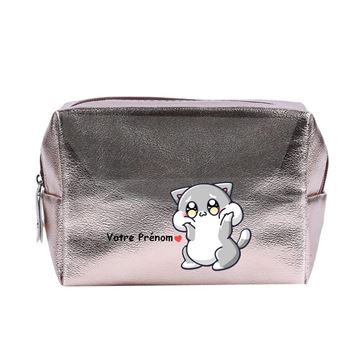 Ensemble 2 Sacs En Coton Motif Chat - Sac Fourre-tout + Trousse à Maquillage - Cadeau Pour Femmes, Amoureux Des Chats