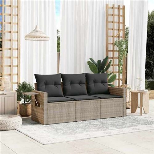 Non Communiqué Gris Vidaxl Salon De Jardin Avec Coussins 3 Pcs, Canapés De Terrasse, Ensemble De Meubles De Patio, Mobilier D'extérieur, 3219861