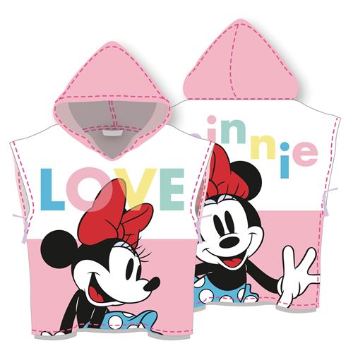 Poncho en microfibre avec capuche 55X55cm de DISNEY-Minnie